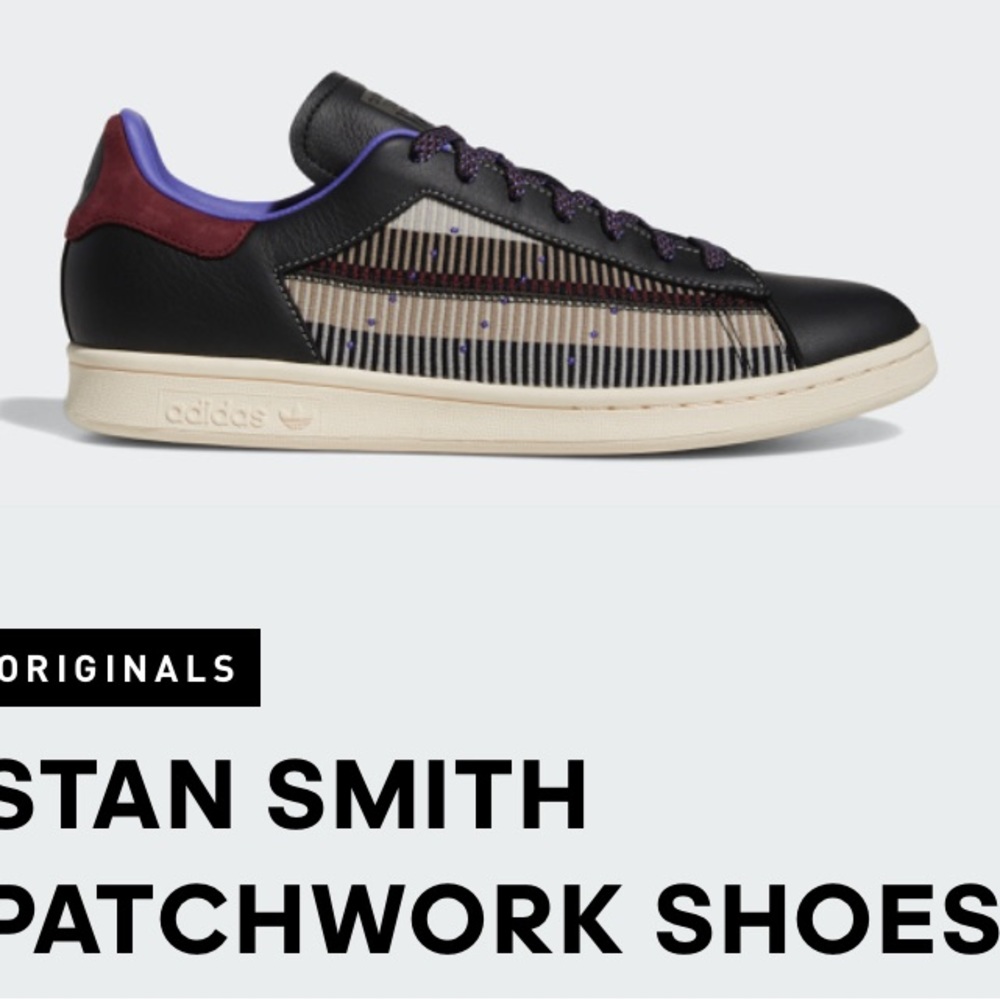 Adidas* Stan Smith patchwork shoes. Sz. 8 1/2 men’s